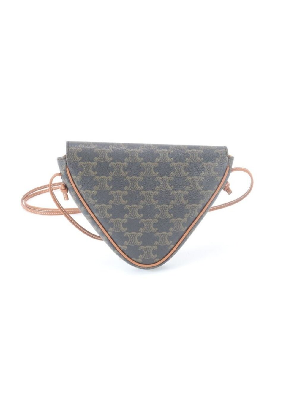 Celine Triomphe Canvas Triangle Leather Shoulder Bag Crossbody Tote - Picture 3 of 7